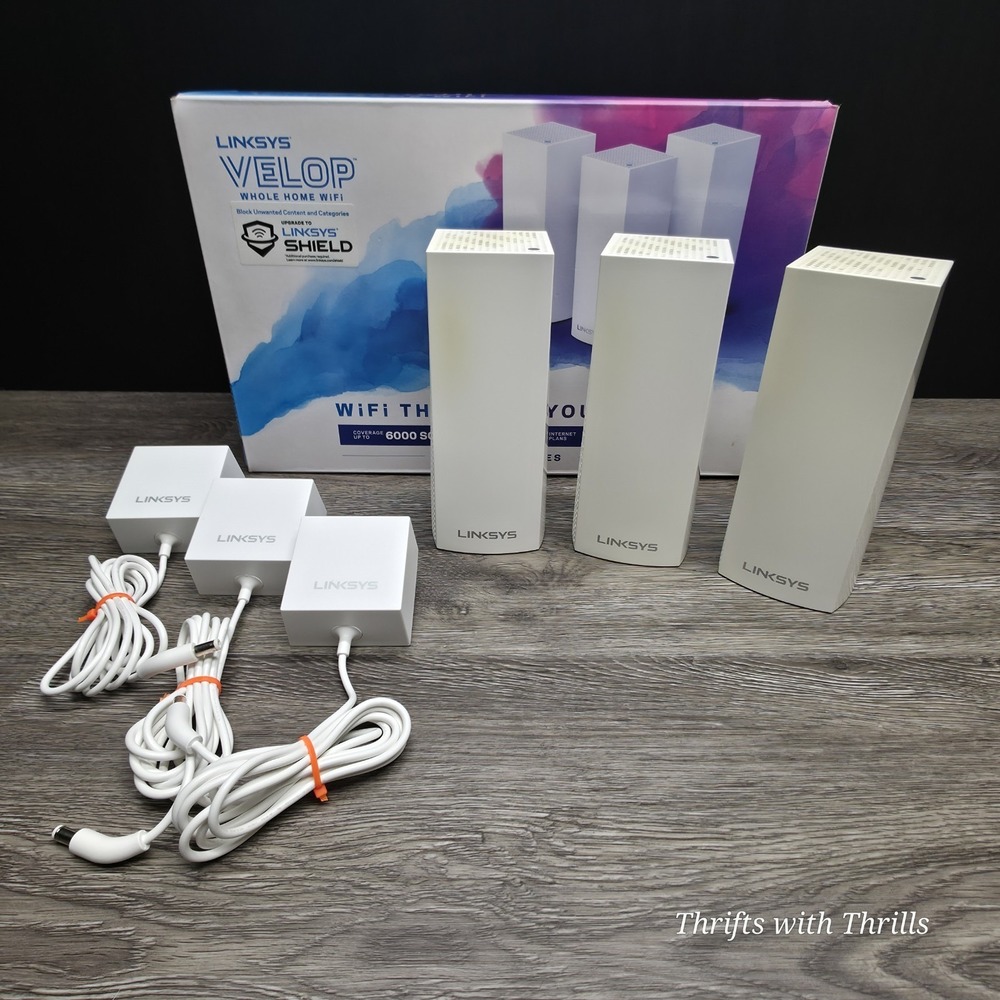Linksys Velop Whole-Home Mesh Wi-Fi System - AC6600 - White - Model WHW03